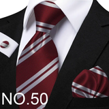 Funki Buys | Neckties | Men's 3 Pcs Striped Jacquard Tie Set