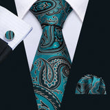 Funki Buys | Neckties | Men's 3 Pcs Shades of Teal Formal Tie Sets
