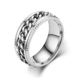 Men's Moveable Ring Titanium Steel Ring - Silver - Spinner Anxiety Ring - 11 - Titanium - image 7