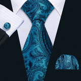Funki Buys | Neckties | Men's 3 Pcs Shades of Teal Formal Tie Sets