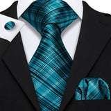 Funki Buys | Neckties | Men's 3 Pcs Shades of Teal Formal Tie Sets