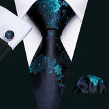 Funki Buys | Neckties | Men's 3 Pcs Shades of Teal Formal Tie Sets