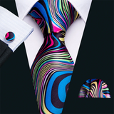 Funki Buys | Neckties | Men's 3 Pcs Vibrant Swirls Formal Tie Set