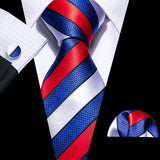 Men's 3 Pcs Classic Formal Tie Sets - Red/Blue - 5297 - O - One Size - Silk - image 19