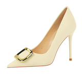Funki Buys | Shoes | Women's Square Buckle Pointed Toe Pumps