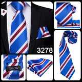 Men's 3 Pcs Elegant Formal Silk Tie Sets - Blue/Gray - SN3242 - One Size - Silk - image 33