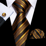 Men's 3 Pcs Classic Formal Tie Sets - Gold/Black - 5702 - One Size - Silk - image 27
