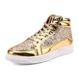 Men's Women's Bling Lace Up Sneakers - Gold - Bling Sneakers - 9.5 B - PU Leather - image 40