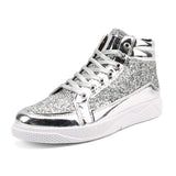 Men's Women's Bling Lace Up Sneakers - Gold - Bling Sneakers - 9.5 B - PU Leather - image 41