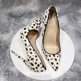 Women's White Black Spotted Heels - White/Black - 1 / 12cm Heel - 46 B - Patent Leather - image 13