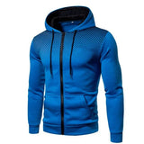 Men's Zip Up Tie Up Hoodie Pullovers - Blue - Hoodie - 4XL - Polyester - image 11