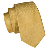 Men's 3 Pcs Classic Yellow Gold Tie Sets - Gold - C-3053 - One Size - Silk - image 21