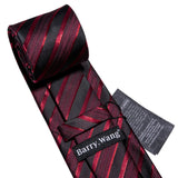 Men's 3 Pcs Classic Formal Tie Sets - Red/Black - 5022 - One Size - Silk - image 39