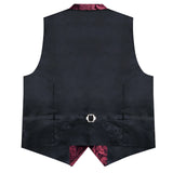 Men's 4 Pcs Formal Silk Paisley Tie Vest Set - Purple - Tie Set - MD-0414-7884 - 3XL - Silk - image 13
