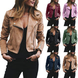 Women's Diagonal Zipper Short Jacket - Champagne - Jacket - 5XL - Polyester - image 4