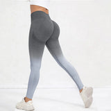 Women's Gradient Smile Yoga Pants - Light Gray - Gradient / Fitness Pants - XL - Spandex Polyester - image 33
