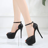 Women's Super High Bling Party Platforms - Gold - Party Shoes - 10 B - PU Leather - image 10