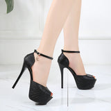 Women's Super High Bling Party Platforms - Gold - Party Shoes - 10 B - PU Leather - image 12