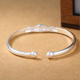 Men's Women's Silver Hand Hug Bangle - Silver - Unisex Bracelet - Adjustable - Sterling Silver - image 6