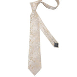 Men's 3 Pcs Silk Floral Formal Tie Set - Beige - 3pc Tie Set - 1167 - One Size - Silk - image 4