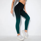 Women's Gradient Smile Yoga Pants - Light Gray - Gradient / Fitness Pants - XL - Spandex Polyester - image 21