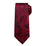 Funki Buys | Neckties | Men's 3 Pcs Burgundy Red Luxury Tie Sets