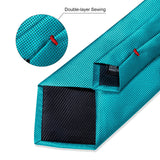 Men's 3 Pcs Formal Silk Teal Tie Sets - Teal  - MJ-7361 - One Size - Silk - image 24