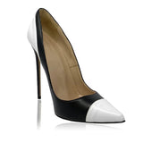 Women's Luxury Super High Fashion Heels - Black/Beige - 1 / Matte / 12cm / Stilettos - 46 B - PU Leather - image 36