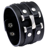 Unisex Leather Buckle Clip Wristbands - Black - 2 / 2 Pcs Wristbands - Medium - PU Leather - image 10