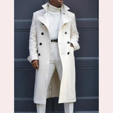 Men's Smart Double Breasted Dress Coat - Khaki - Jacket - 5XL - Polyester - image 21