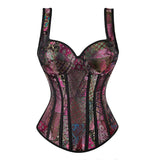 Women's Pretty Strappy Lace Up Corset - Purple - Corset Top - 6XL - Polyester - image 12