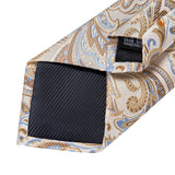 Men's 3 Pcs Stylish Paisley Tie Set - Beige -  SJT-7290 - One Size - Silk - image 3