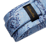 Men's 3 Pcs Formal Silk Blue Tie Sets - Blue - SJT-7683 - One Size - Silk - image 2