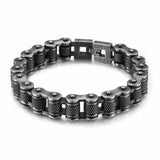 Unisex Metal Bike Chain Wristband - Black - Bike Chain Bracelet - 17cm Bracelet - Stainless Steel - image 1