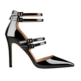Women's Luxury 4 Strap Stiletto Sandals - Gold - Formal Shoes - 45 B - PU Leather - image 12
