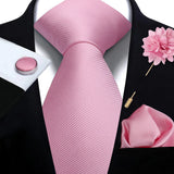 Funki Buys | Neckties | Men's 4 Pcs Luxury Pink Formal Tie Set