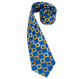 Funki Buys | Neckties | Men's 3 Pcs Luxury Gold Squares Tie Set