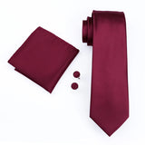 Funki Buys | Neckties | Men's 4 Pcs Crimson Luxury Silk Tie Set