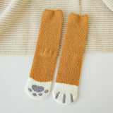 Unisex Fuzzy Warm Paw Print Socks 6 Pcs - Yellow - 6 Pcs / Socks - One Size - EU35-41 - Polyester - image 19