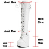 Women's High Luxury Gothic Platform Boots - Black - 1 / Lace Up - 10 B - PU Leather - image 7