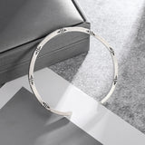 Men's Women's Geometric Bangle - Silver - Adjustable - Alloy/Silver Plated - image 13