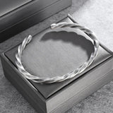 Men's Women's Nordic Twisted Bangle - Silver - AL20539 - Adjustable - Alloy/Silver Plated - image 12