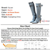 Women's Denim Buckle Strap Stiletto Boots - Light Blue - High Heel Boots - 43 B - PU Leather - image 10