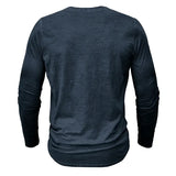Men's Casual Long Sleeve Henly Shirt - Khaki - Long Sleeve Tee Shirt - 5XL - Polyester - image 42