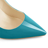 Women's Stylish Patent Leather Stilettos - Turquoise - 12cm - 15 B - Genuine Patent Leather - image 6