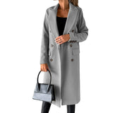 Funki Buys | Jackets | Women's Double Breasted Long Overcoat