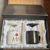 Mr and Mrs Coffee Mugs Bridal Gift-Set - White/Black - Mr and Mrs 2 Cup Set - 400ml - Ceramic - image 41