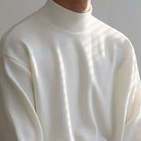 Men's Thin Lightweight Mock Turtleneck - Black - Lightweight Sweater - 4XL - Polyester - image 23