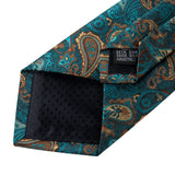 Funki Buys | Neckties | Men's 3 Pcs Teal Paisley Tie Set