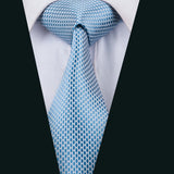 Funki Buys | Neckties | Men's 3 Pcs Blue Formal Silk Tie Set